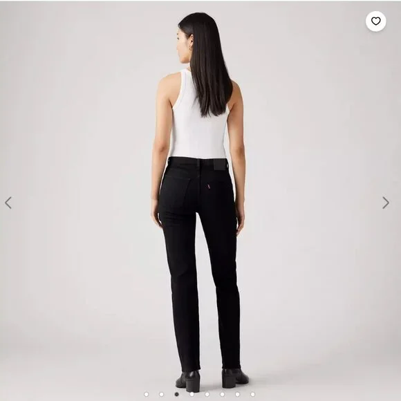 Levi's Wedgie Straight Fit Womens Jeans, Size 27, Black Sprout - Picture 2 of 14